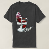  barber stoel over wit t-shirt (Design voorkant)