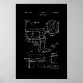 Barber Stoel Patent Afdrukbarber Winkeldecor Poste Poster (Voorkant)