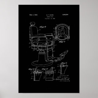 Barber Stoel Patent Afdrukbarber Winkeldecor Poste Poster