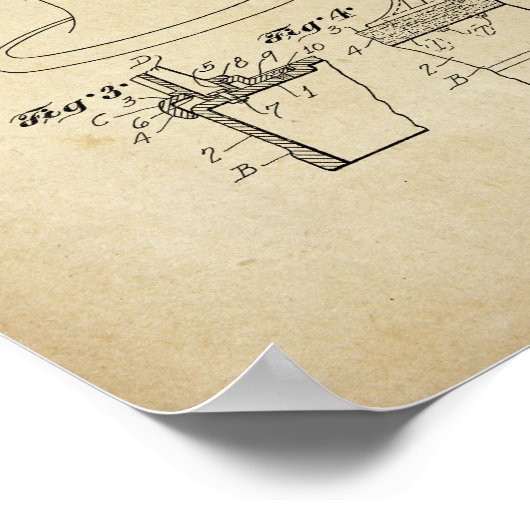 Barber Stoel Patent Afdrukbarber Winkeldecor Poste Poster (Hoek)