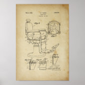 Barber Stoel Patent Afdrukbarber Winkeldecor Poste Poster (Voorkant)