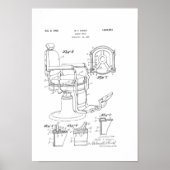 Barber Stoel Patent Afdrukbarber Winkeldecor Poste Poster (Voorkant)