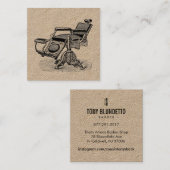  barber stoel / Premium extra dik Vierkante Visitekaartje (Voorkant / Achterkant)