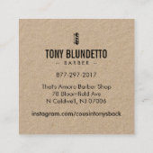  barber stoel / Premium extra dik Vierkante Visitekaartje (Achterkant)