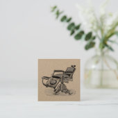  barber stoel / Premium extra dik Vierkante Visitekaartje (Staand voorkant)