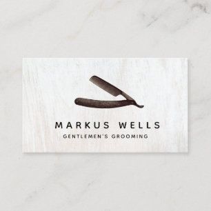 Barber Straight Razor Barbershop Business Visitekaartje