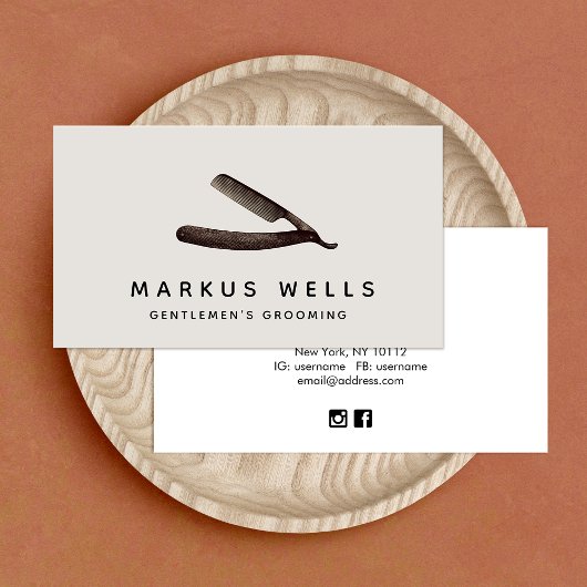 Barber Straight Razor Barbershop Visitekaartje