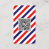 Barber stripes blue and red barbershop logo visitekaartje (Achterkant)