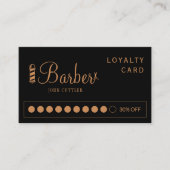 Barber stylist modern goud zwart professional klantenkaartje (Voorkant)