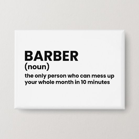 Barber-taakdefinitie Button (Voorkant)