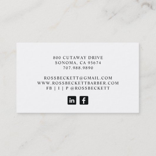  Barber Tarot Logo Monogram Visitekaartje (Achterkant)