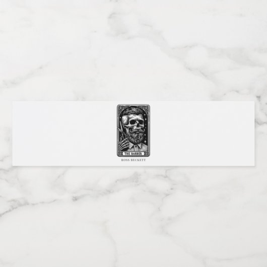  Barber Tarot Logo Monogram Waterfles Etiket (Enkel label)