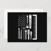 Barber Tools American Flag Briefkaart (Voorkant / Achterkant)