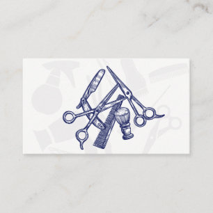 Barber Tools Blauwe Tint Afspraakkaart Afsprakenkaartje