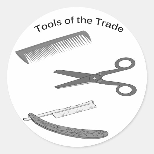 Barber Tools of The Trade Ronde Sticker (Voorkant)