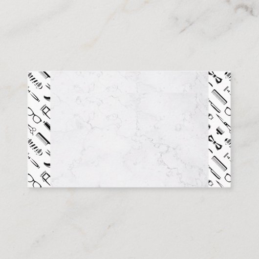 Barber Tools Set | Barber Gereedschap Patroon Marm Klantenkaartje (Achterkant)