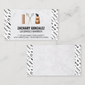 Barber Tools Set | Barber Gereedschap Patroon Marm Klantenkaartje (Voorkant / Achterkant)