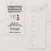 Barber Tools Set en Icon Patterns Visitekaartje (Voorkant / Achterkant)