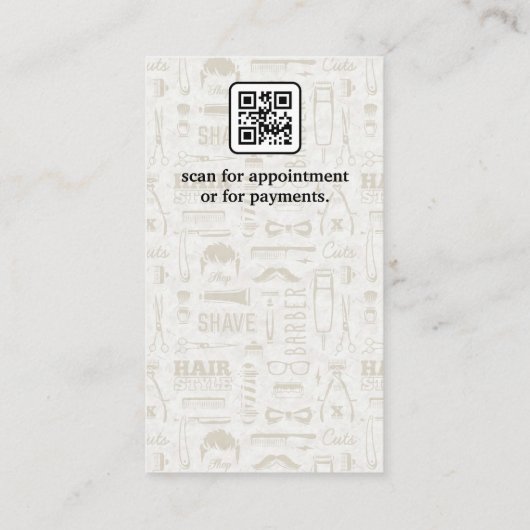 Barber Tools set | Qr-code Visitekaartje (Achterkant)