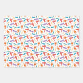 Barber Tools Silhouette Patronen Inpakpapier Vel (Voorkant 2)