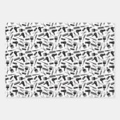 Barber Tools Silhouette Patronen Inpakpapier Vel (Voorkant)