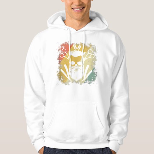 Barber Tools Skull Haarstylist Trim Beard Hoodie (Voorkant)