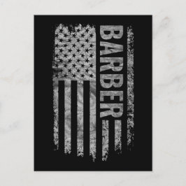 Barber USA Flag Distressed design Briefkaart