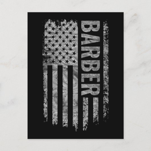 Barber USA Flag Distressed design Briefkaart (Voorkant)