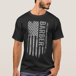 Barber USA Flag Distressed design T-shirt