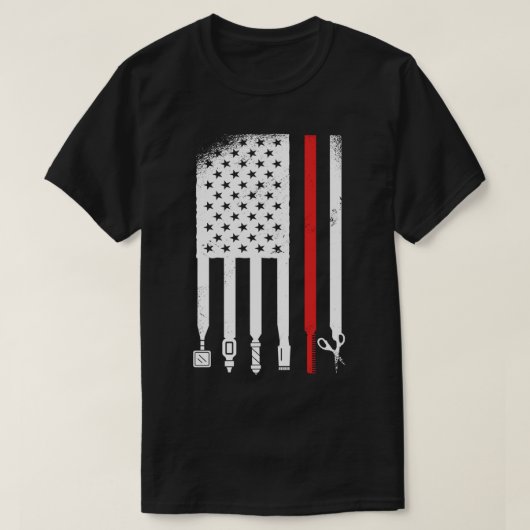 Barber USA Grunge Flag T-shirt (Design voorkant)