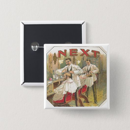  Barber Vierkante Button 5,1 Cm (Voorkant /achterkant)