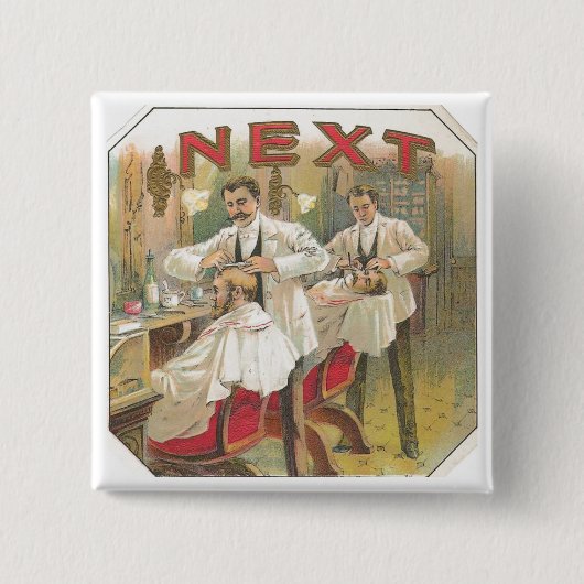  Barber Vierkante Button 5,1 Cm (Voorkant)