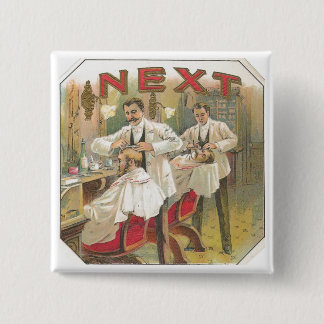 Barber Vierkante Button 5,1 Cm