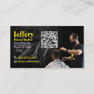 Barber-Visitekaartje met QR-code Visitekaartje
