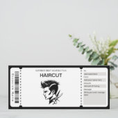 Barber Voucher Sjabloon, Kapsel Cadeaubon Kaart (Staand voorkant)