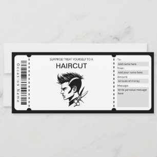 Barber Voucher Sjabloon, Kapsel Cadeaubon Kaart