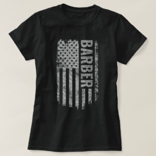 Barber VS-vlag gedesdistressed ontwerp T-shirt