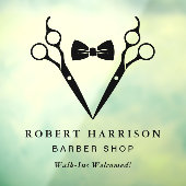 Barber Walk-Ins Barbershop Black Raamsticker (Vel 3)