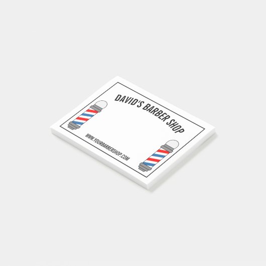 Barber winkel paal teken aangepaste bedrijfsnaam post-it® notes (Schuin)