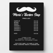 Barber winkel prijslijst tafelblad plaque met ezel fotoplaat (voorkant)