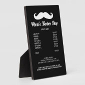Barber winkel prijslijst tafelblad plaque met ezel fotoplaat (Zijkant)