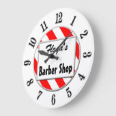 Barber Winkel Retro Red White - aangepaste kast Grote Klok (Hoek)