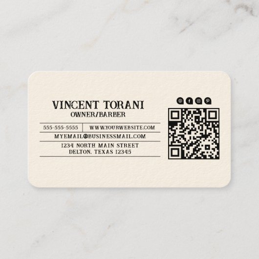  Barber-winkel Visitekaartje (Achterkant)