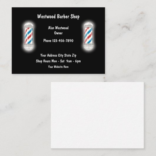 Barber Winkelen Grote Visitekaartjes (Voorkant / Achterkant)
