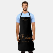 Barber winkelmedewerker gepersonaliseerd zwart en schort (Gedragen)