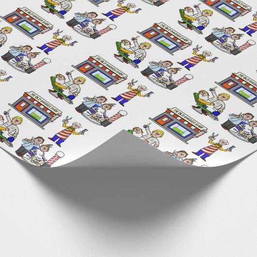 Barber Wrapping Paper Cadeaupapier (Hoek)