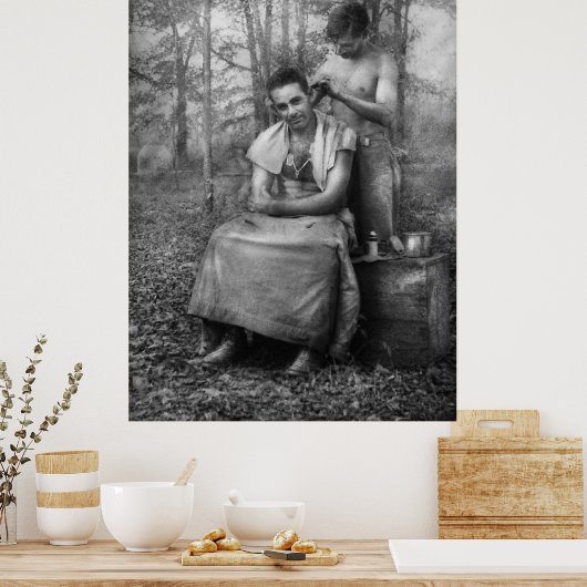 Barber - WWII - GI Haircut Poster (Keuken)