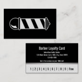 Barber zwart wit zilver klant loyaliteit Kaart Visitekaartje (Voorkant / Achterkant)