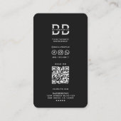 Barber Zwart Zilveren Pool Barbershop Modern Visitekaartje (Achterkant)