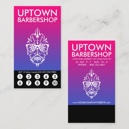 Barberboi Uptown Loyalty Punch Card (Voorkant / Achterkant)